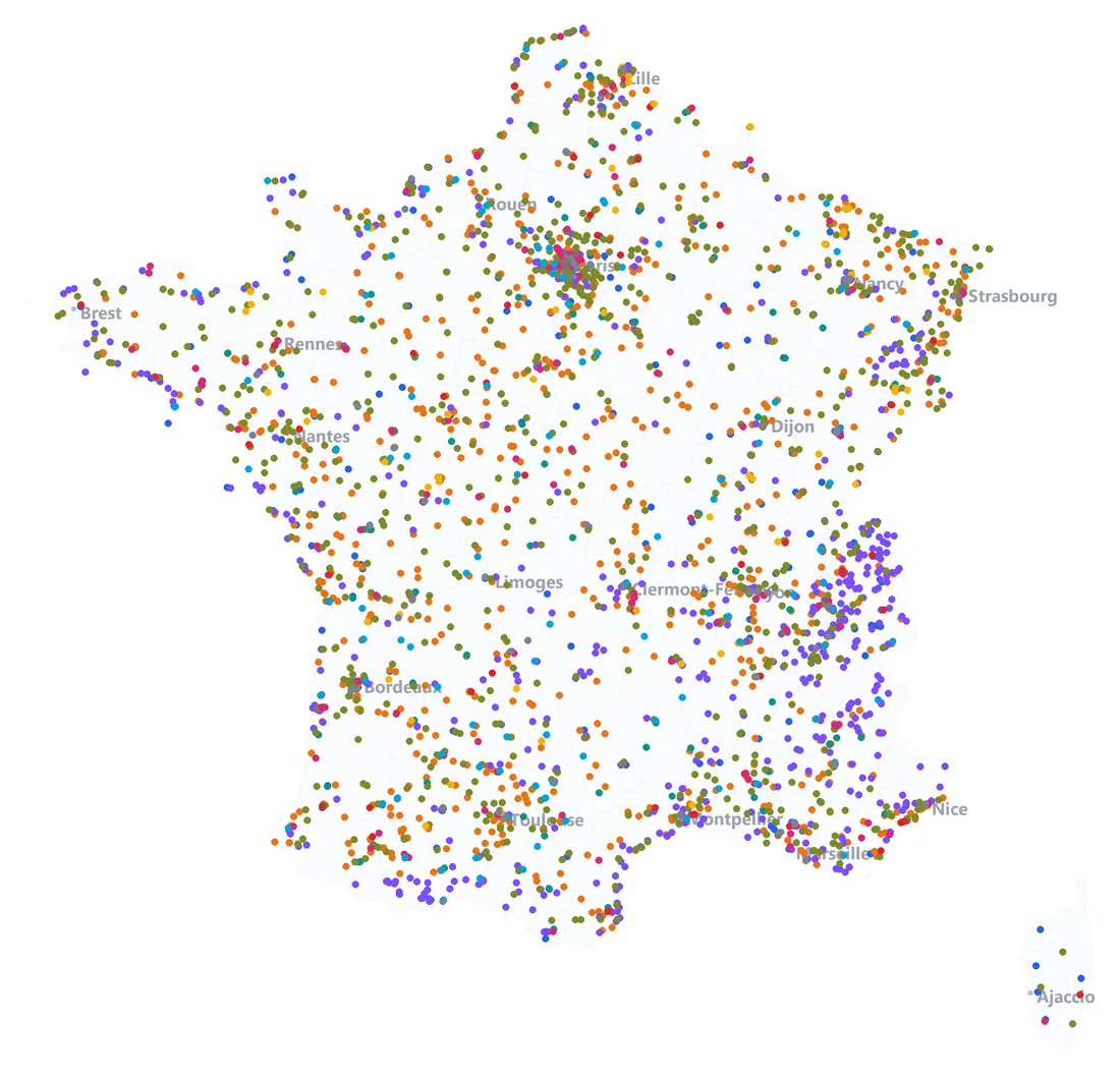 Carte de France de l'ensemble des aéroclubs : localiser un club en lien avec une activité aérienne — avion, planeur, ULM, parachutisme