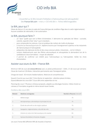 Fiche CIO info BIA