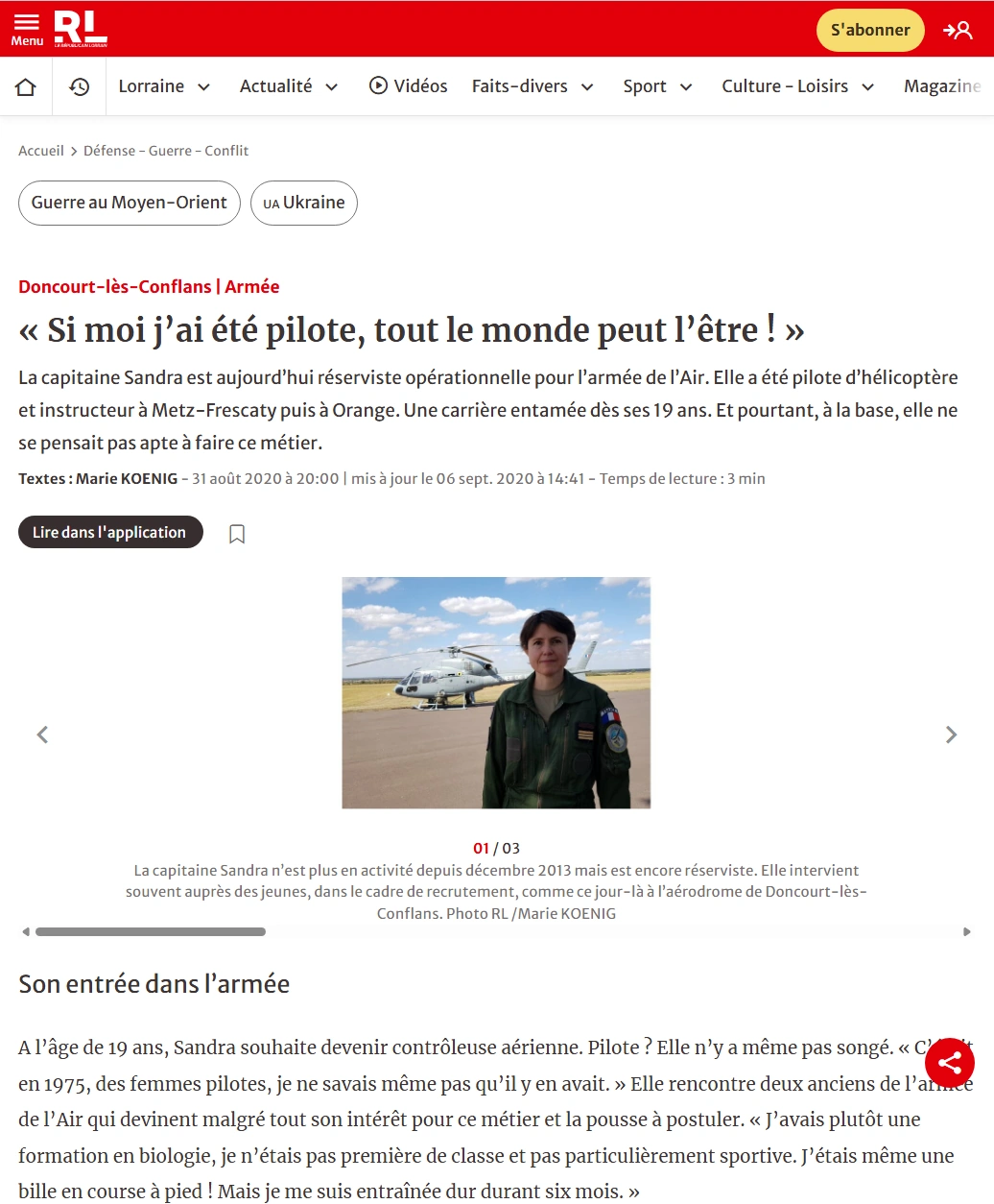 Le Républicain Lorrain 2020 — Si moi j'ai été pilote, tout le monde peut l'être